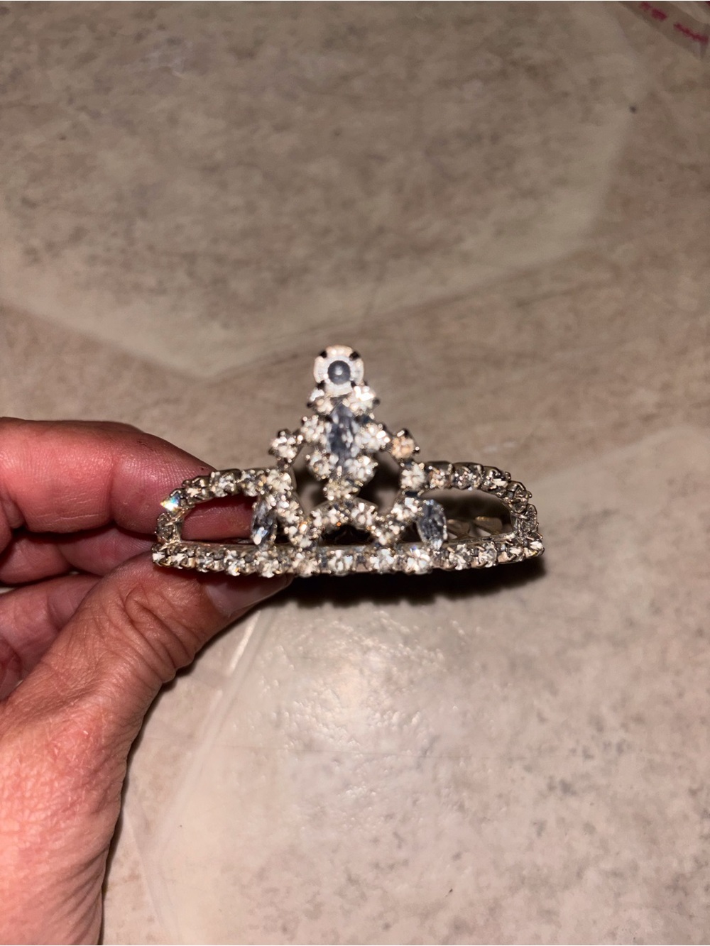 Crystal Rhinestone Hair Clip - Silver Sparkle Tiara Accent